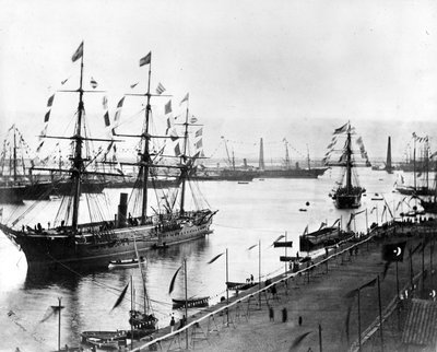 La inauguración del Canal de Suez, Puerto Said 1869 de French Photographer